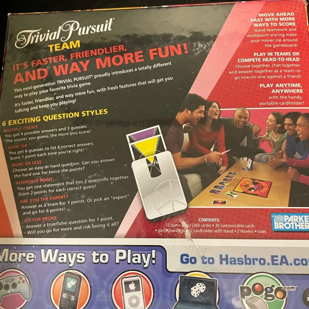 Hasbro Trivial Pursuit Team Game - Red, Orange, Black - Picture 5 of 5